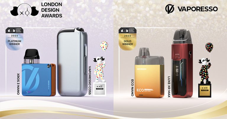 فازت شركة VAPORESSO بجوائز كبيرة في معرض لندن للتصميم 2023 مع أربعة منتجات فيب مبتكرة