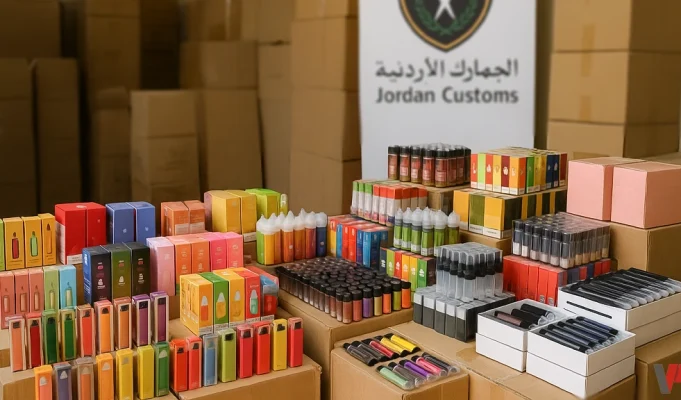 الجمارك الأردنية تضبط كميات ضخمة من السجائر الإلكترونية